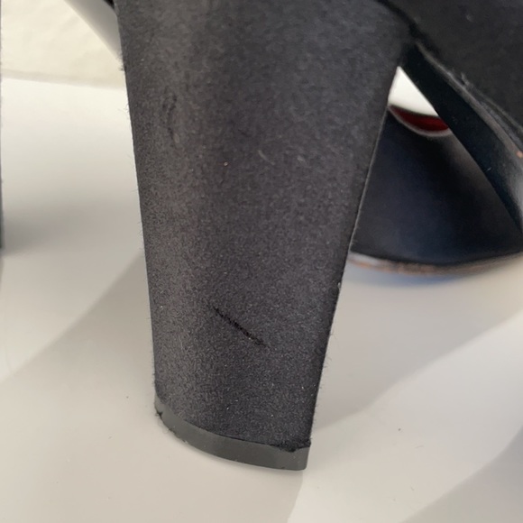 Vintage 90s YSL Silk Satin Square Peep Toe Pump - Picture 10 of 16